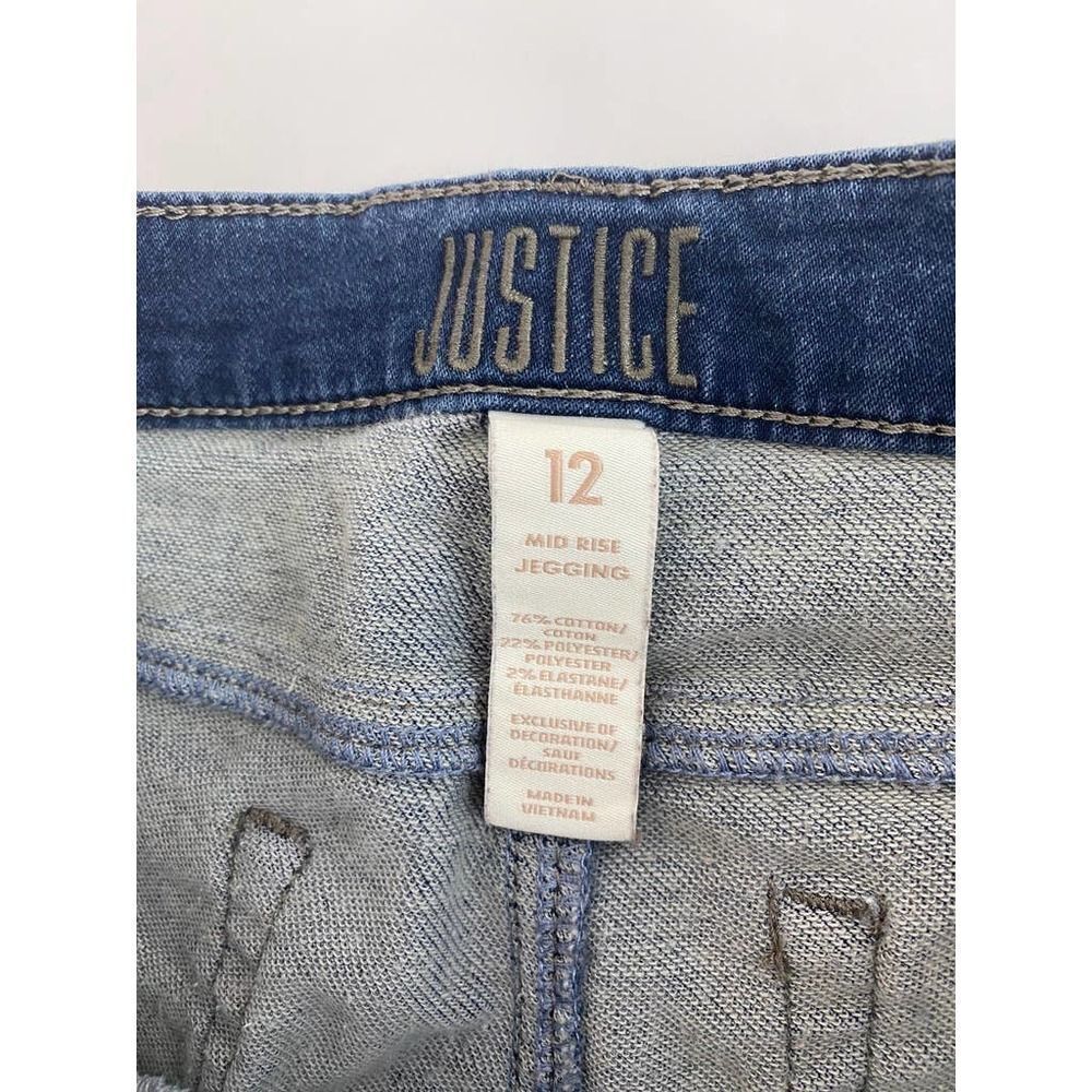 Justice Mid Rise Jegging Jeans Blue - Girls Size 12 - Picture 7 of 9